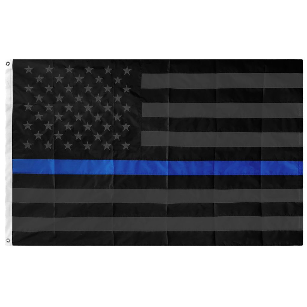 Subdued Grey & Black Thin Blue Line Law Enforcement Memorial Flag 3’x5 ...